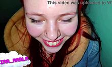 POV-video af ansigtsknepning og sæd i munden fra kæresten