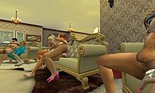 Starejše ženske uživajo mlade moške v high-end okolju - izvedba Sims 4