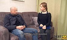 एचडी वास्तविकता में रूसी देनदार के साथ नकदी के लिए असभ्य सेक्स