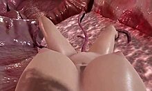 टिफ़ा की गीली योनि को टेन्टाकल राक्षस द्वारा खिंचाया जाता है