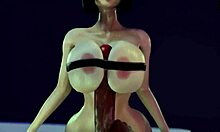 큰 가슴의 여자들이 섹스를 하며 정액으로 가득 찬 에로틱한 3D 비디오
